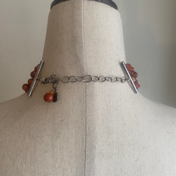 Carnelian adjustable necklace and matching drop earrings. Brand is Kalan. - Picture 5 of 9